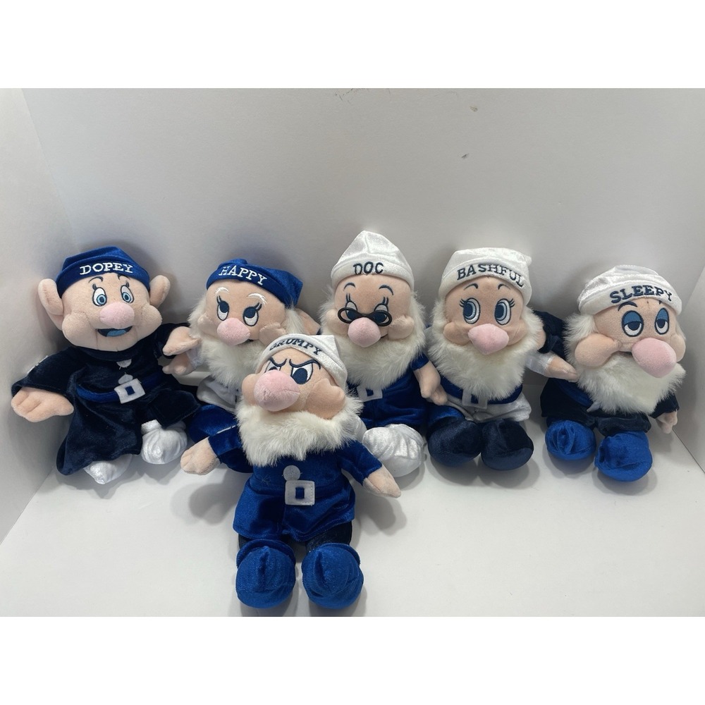 Disney Seven Dwarfs Hanukkah Beanie 10" Plush Disney Store‎ Rare Set of 6